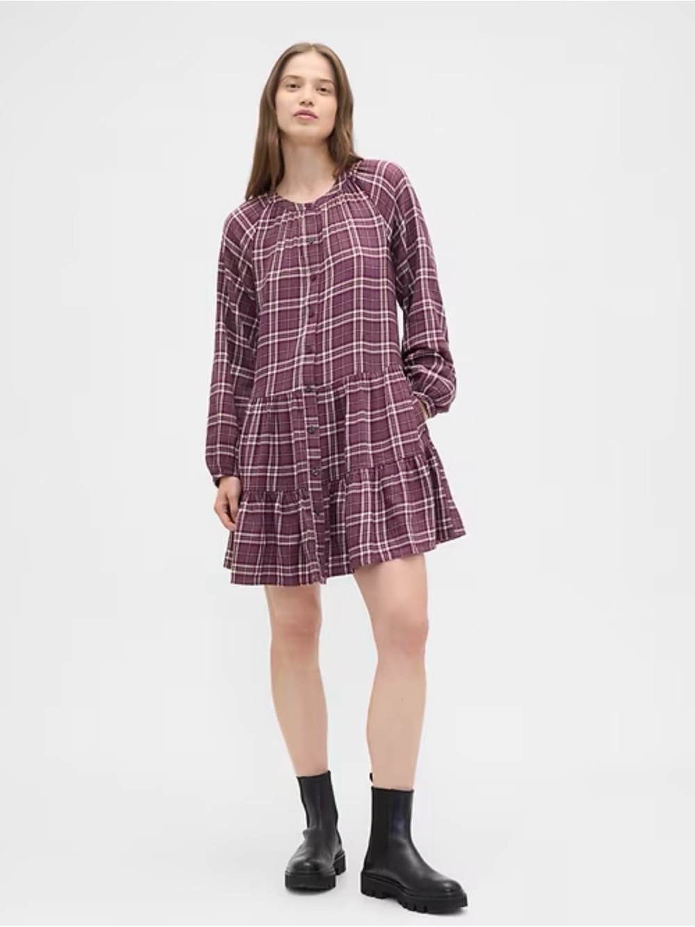 NWT GAP Relaxed Flannel Shirtdress Size M